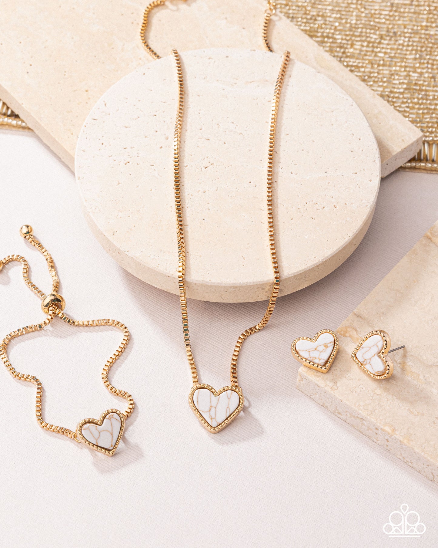 Paparazzi Accessories: Courting Collection - Complete Look Gold Set