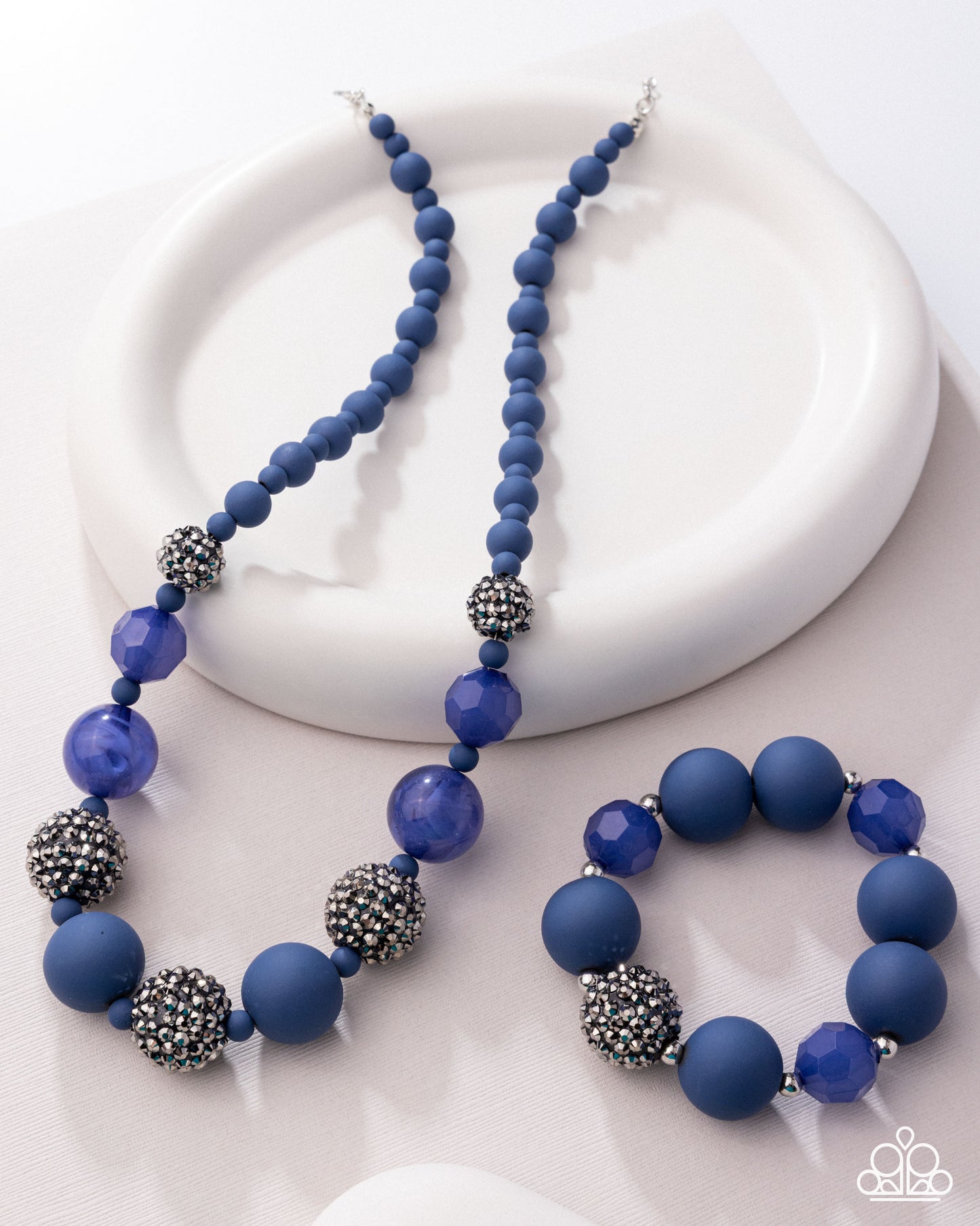 Paparazzi Accessories: Hematite Hallmark - Complete Look Blue Set