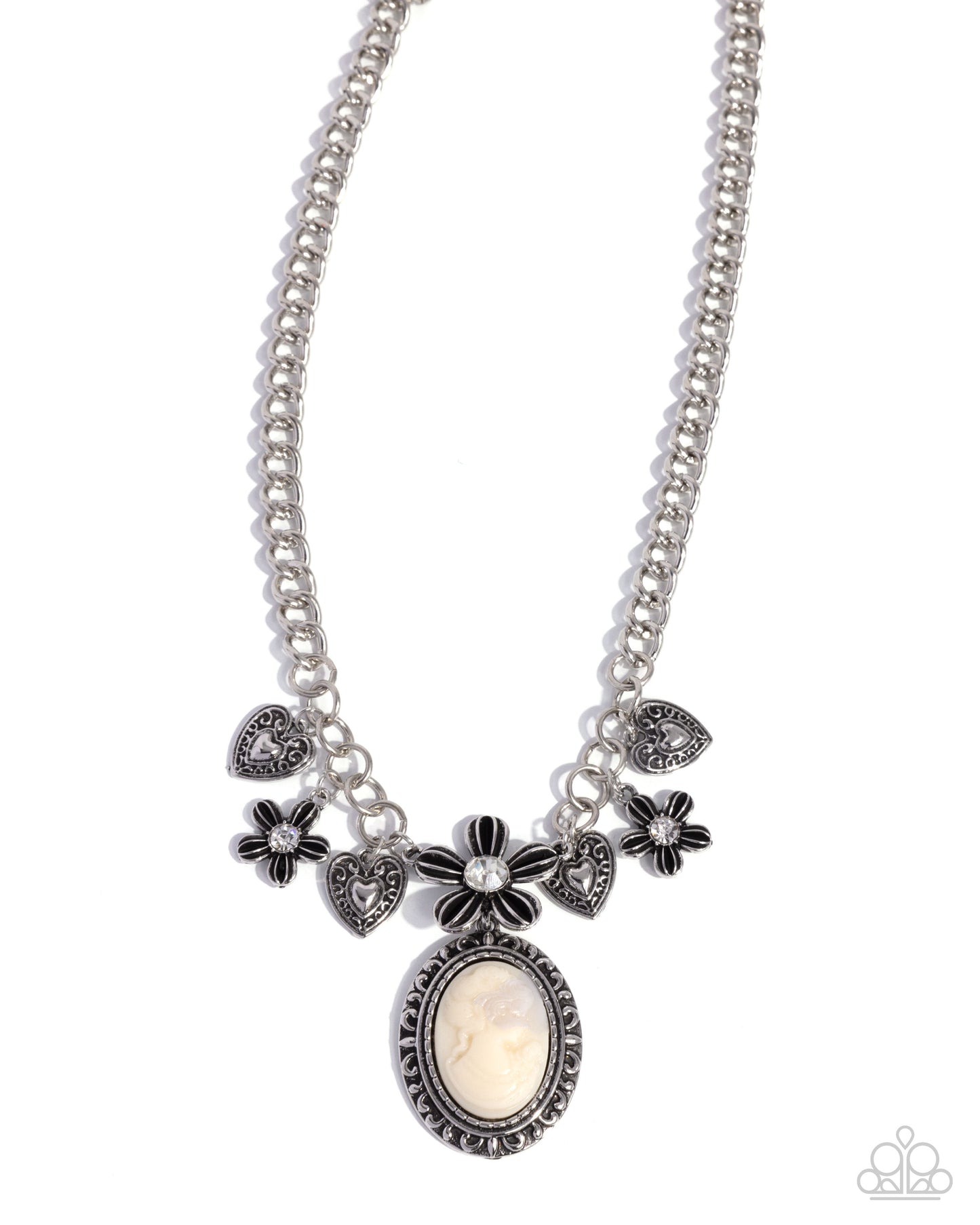 Paparazzi Accessories: Continuous Chronicle - Complete Look White Necklace