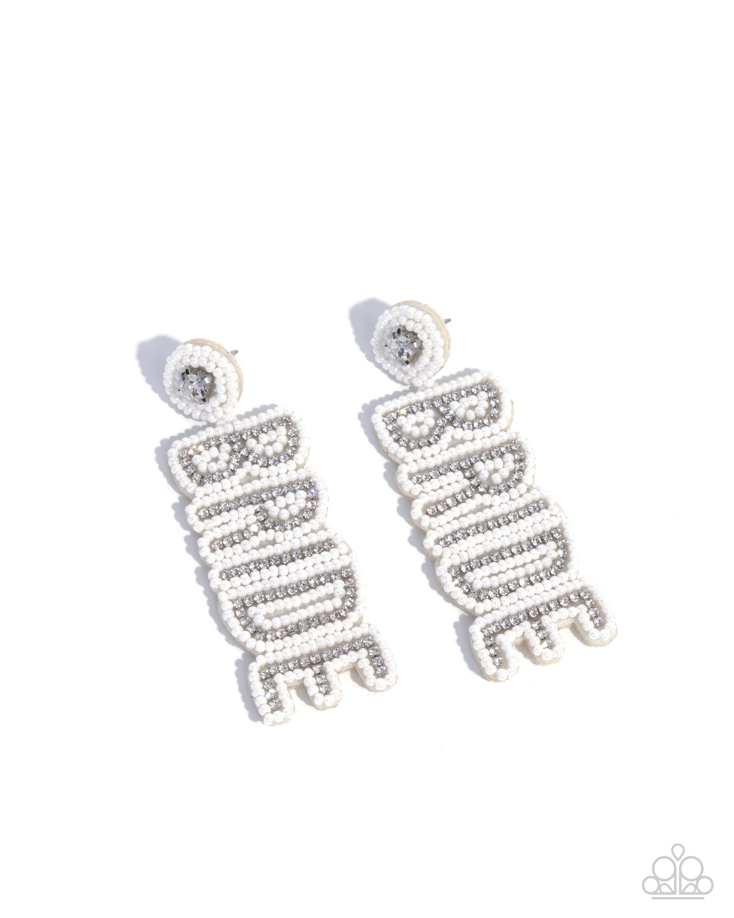 Paparazzi Accessories: Bridal Beading - White Earrings