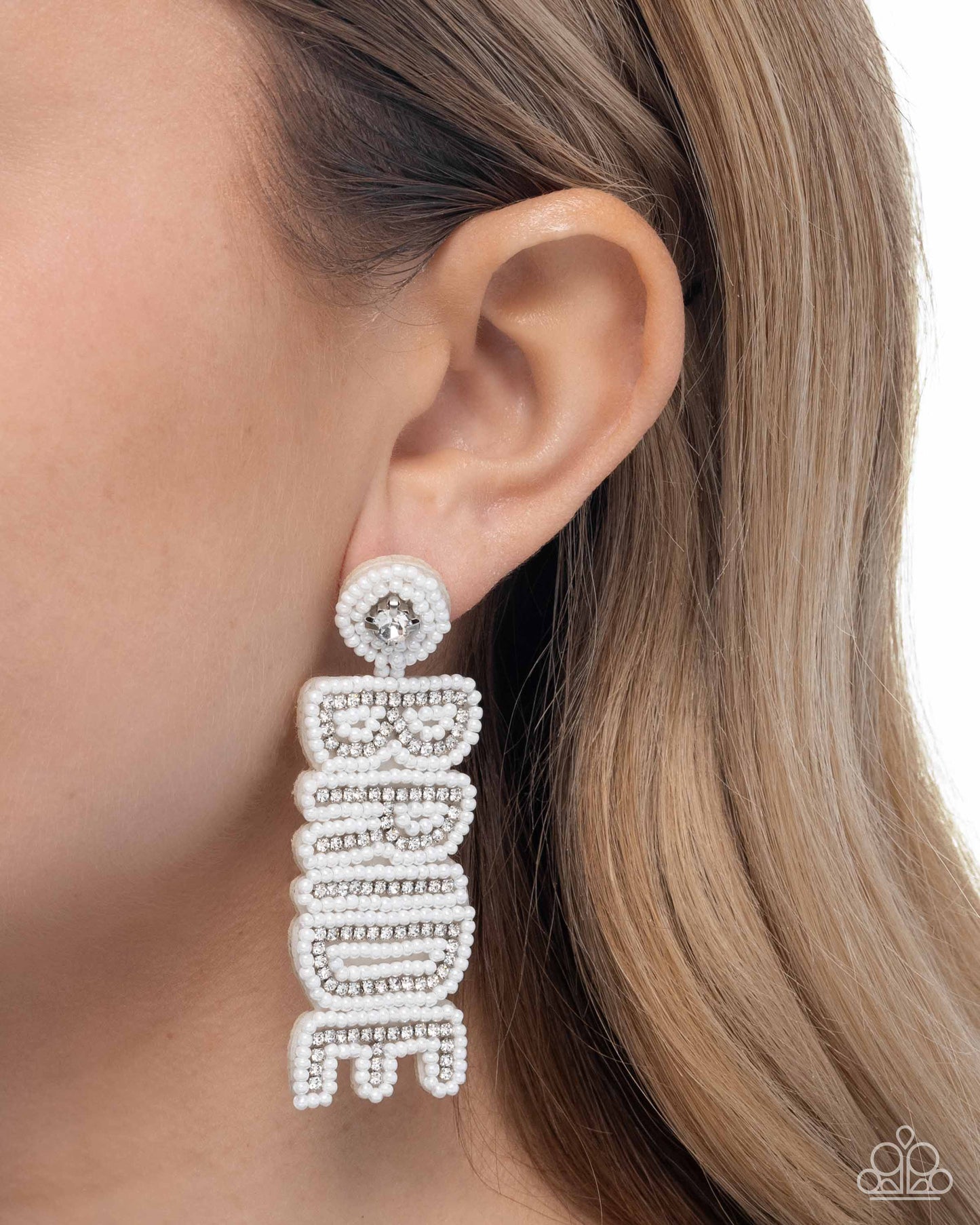 Paparazzi Accessories: Bridal Beading - White Earrings
