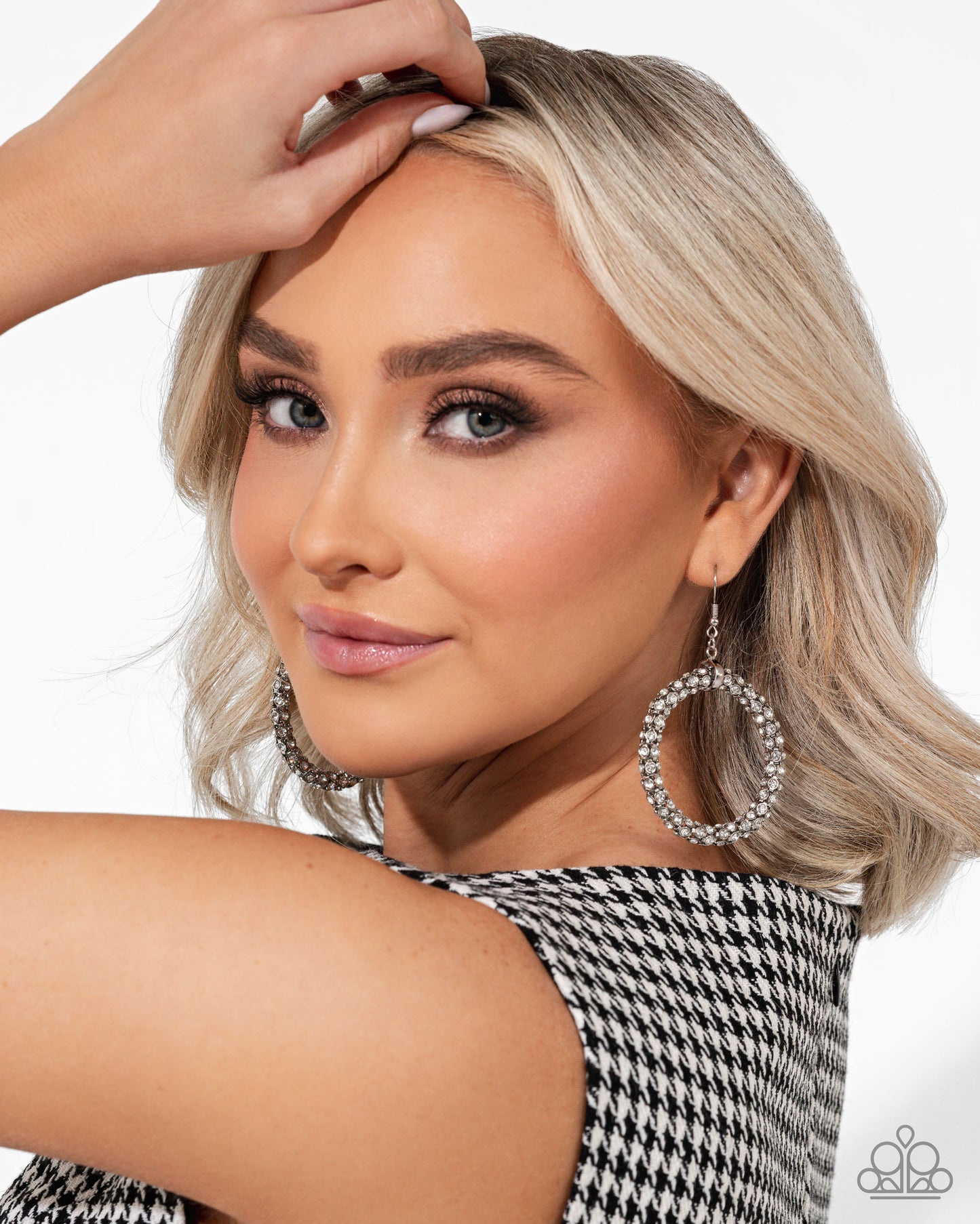 Paparazzi Accessories: Breathtaking Beacon - White Earrings April LOP 25