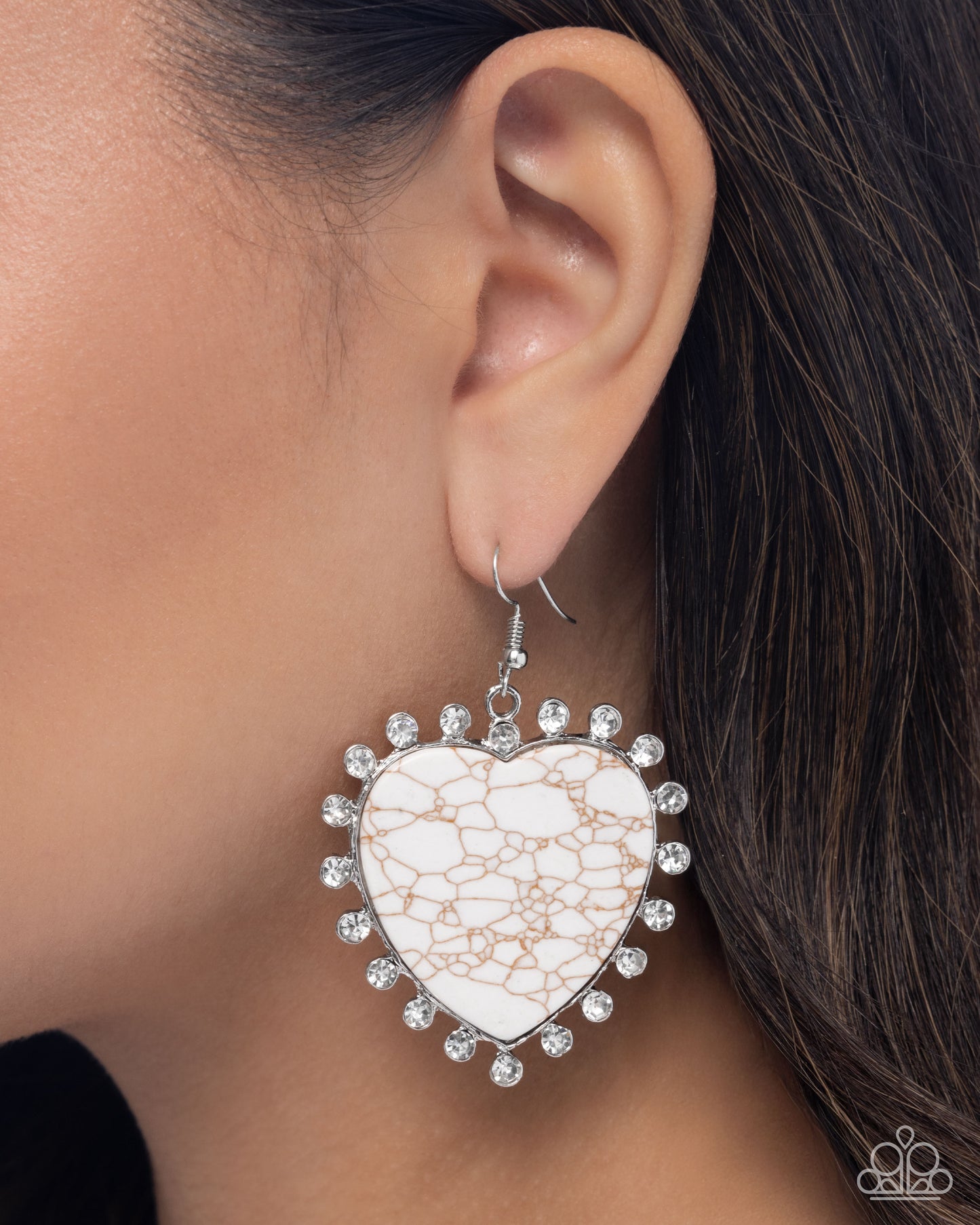 Paparazzi Accessories:Dazzling Damsel - White Earrings