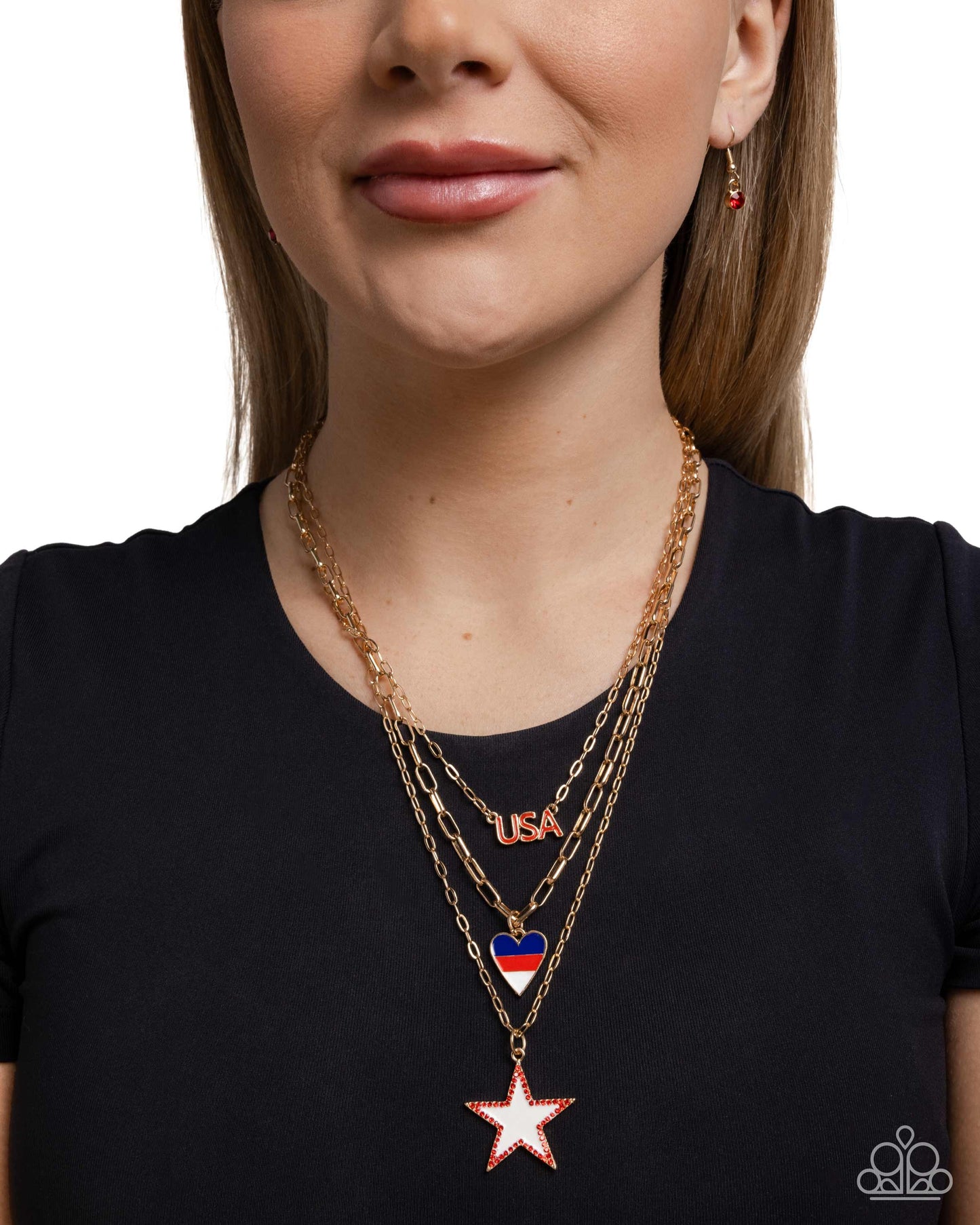 Paparazzi Accessories: Unforgettable USA - Gold Necklace