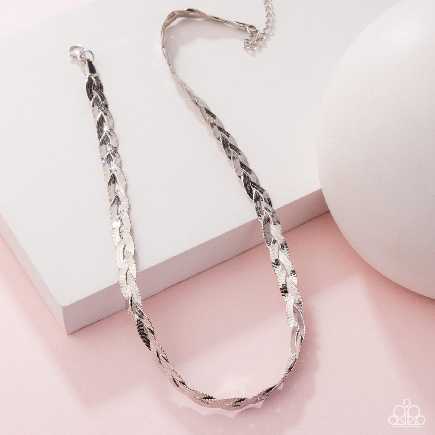 Paparazzi Accessories: Bewildering Braid - Silver Necklace April LOP 25