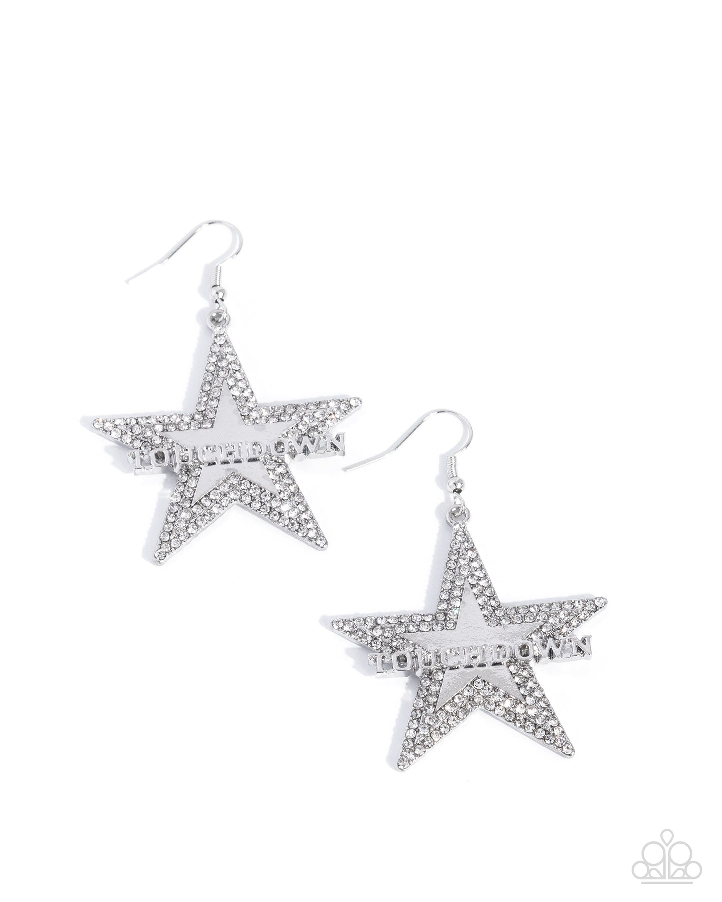 Paparazzi Accessories: Touchdown Tribute - White Earrings