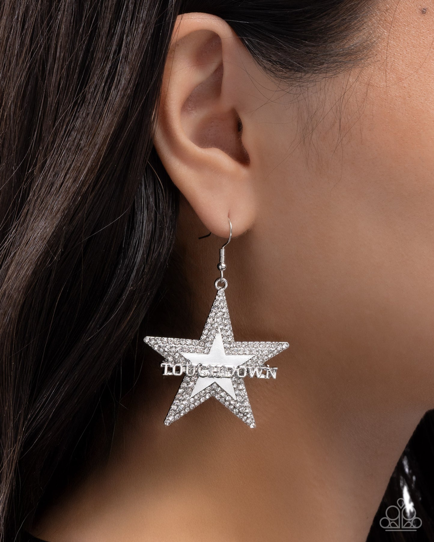 Paparazzi Accessories: Touchdown Tribute - White Earrings
