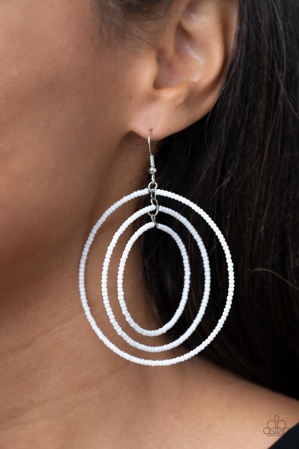 Paparazzi Accessories: Colorfully Circulating - White Earrings