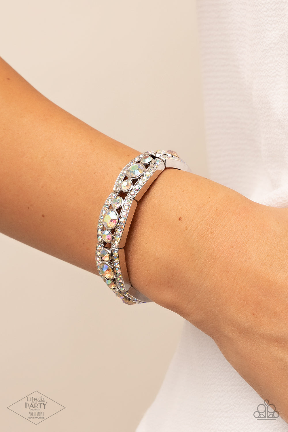Paparazzi Accessories: Easy On The ICE - Multi Iridescent Bracelet