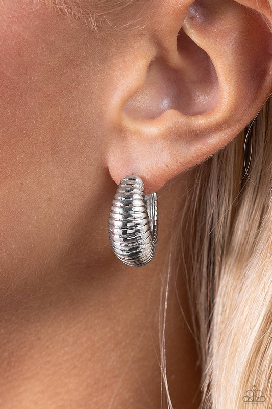 P2RE-MTXX-226XX: Textured Tenure - Silver Earrings