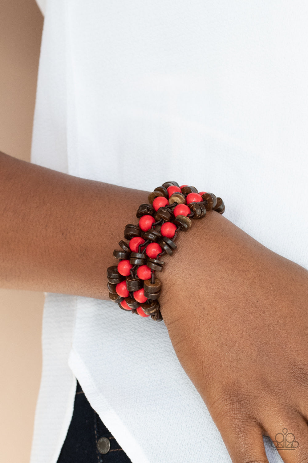 Paparazzi Accessories: Tahiti Tourist - Red Bracelet