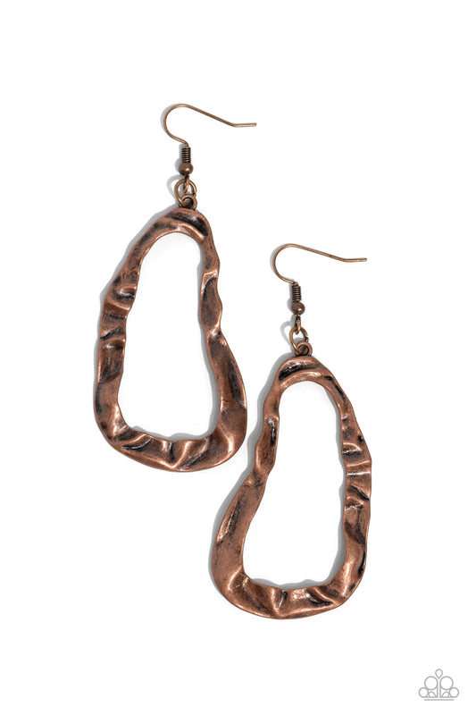 Paparazzi Accessories: Abstract Antiquity - Copper Earrings