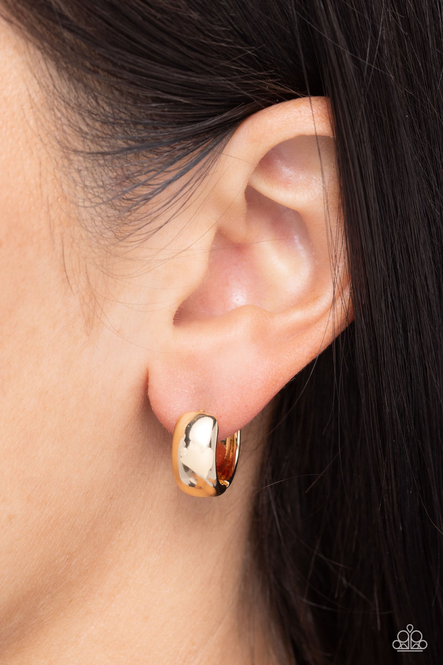 Paparazzi Accessories: Hinged Halftime - Gold Earrings