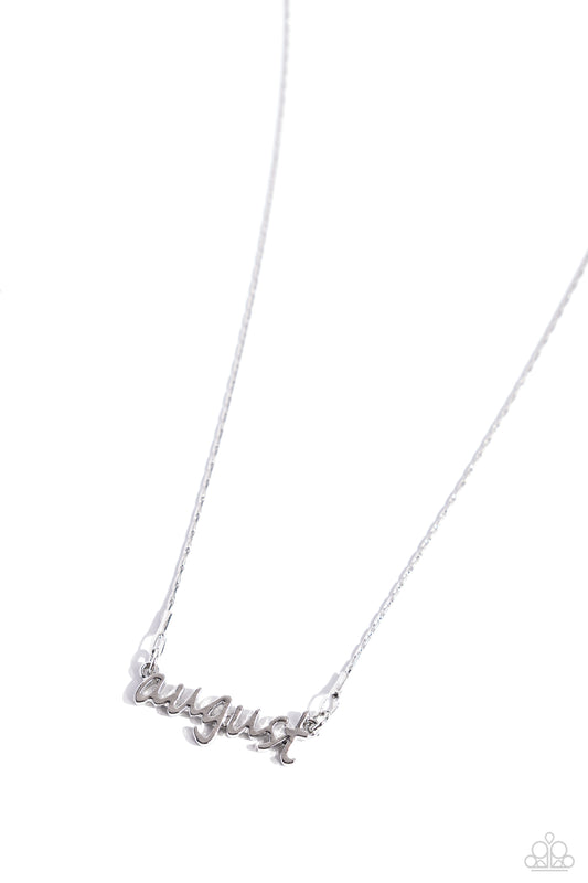 Paparazzi Accessories: Birth Month Bling - August - Silver Necklace