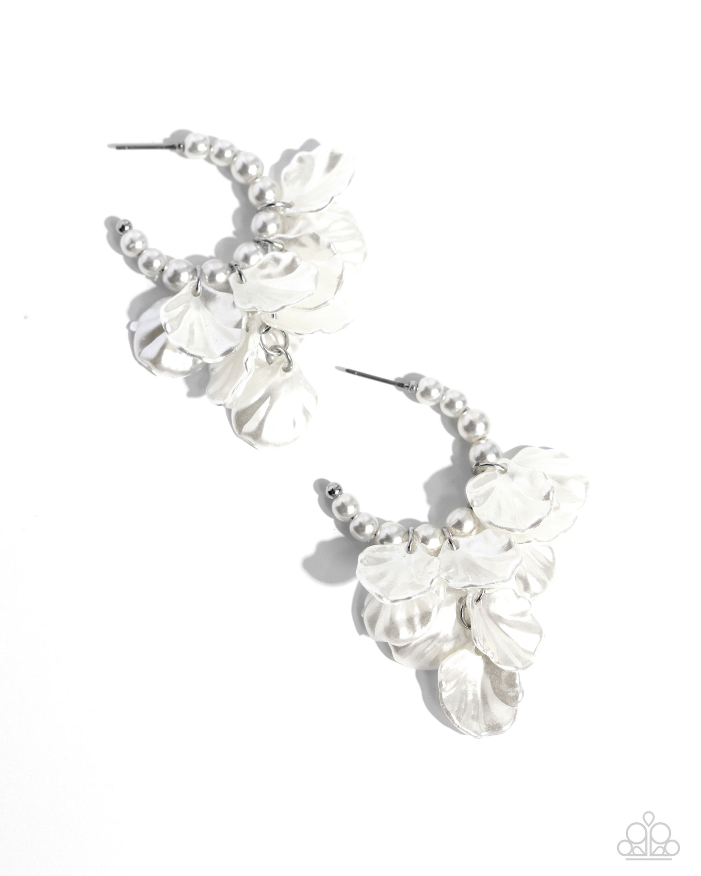 Paparazzi Accessories: Frilly Feature - White Earrings