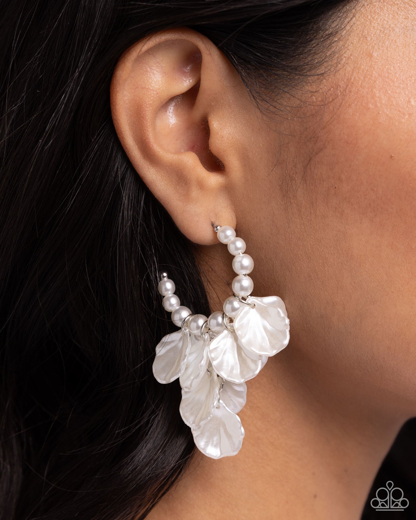 Paparazzi Accessories: Frilly Feature - White Earrings