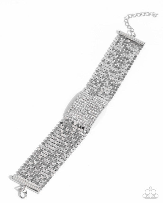 Paparazzi Accessories: Disco Dame - White Bracelet