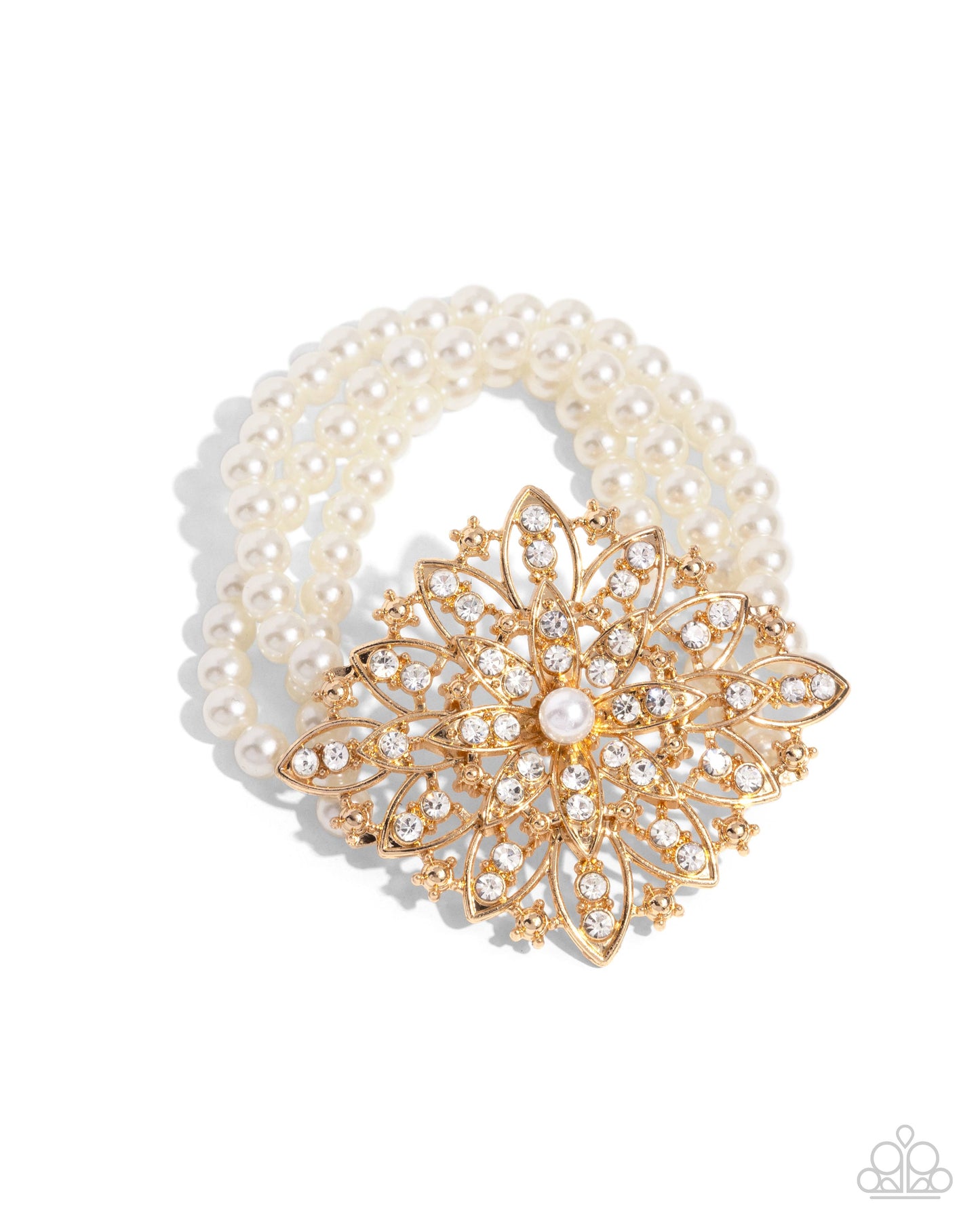 Paparazzi Accessories: Flattering Floral - Gold Bracelet