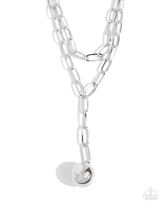 Paparazzi Accessories: Balancing Ball - Silver Necklace