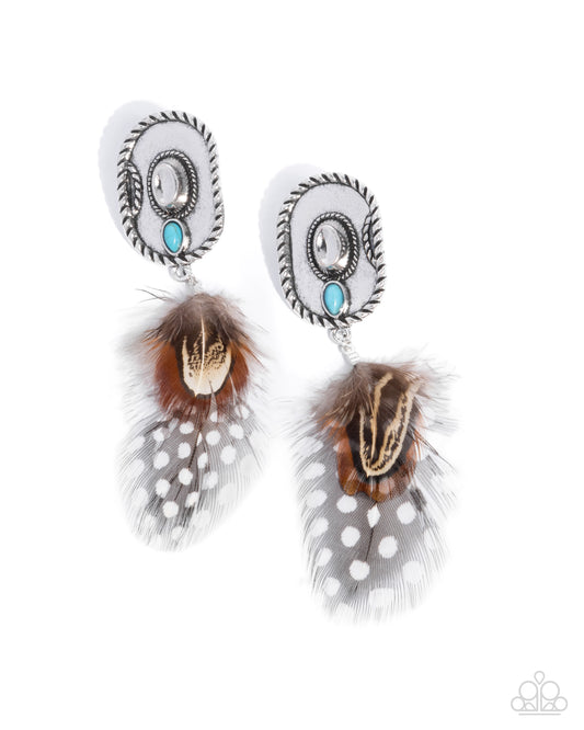 Paparazzi Accessories: Feathered Fairy Tale - Brown Earrings