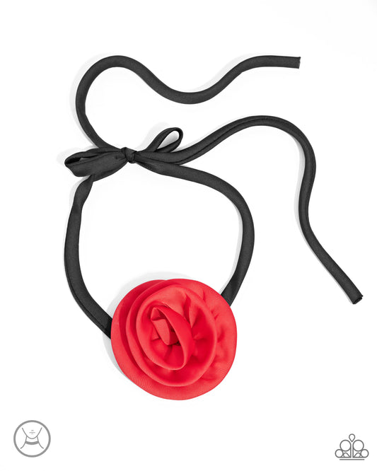 Paparazzi Accessories: Rosette Reality - Red Necklace