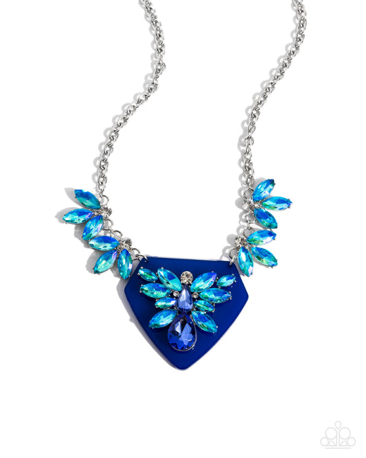 Paparazzi Accessories: Scintillating Shield - Blue Necklace