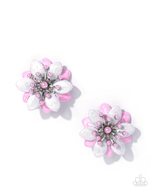 Paparazzi Accessories: Dimensional Dowry - Pink Earrings