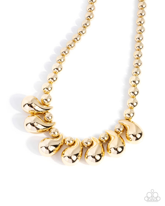 Paparazzi Accessories: Raindrop Rebel - Gold Necklace