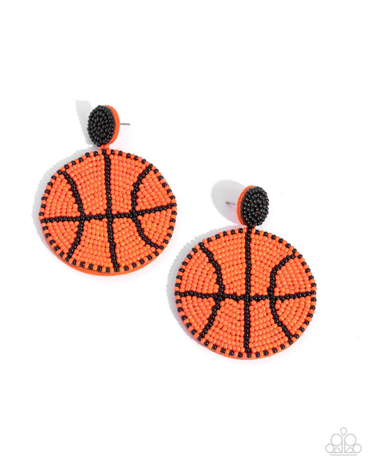 Paparazzi Accessories: Shooting Hoops - Orange Earrings
