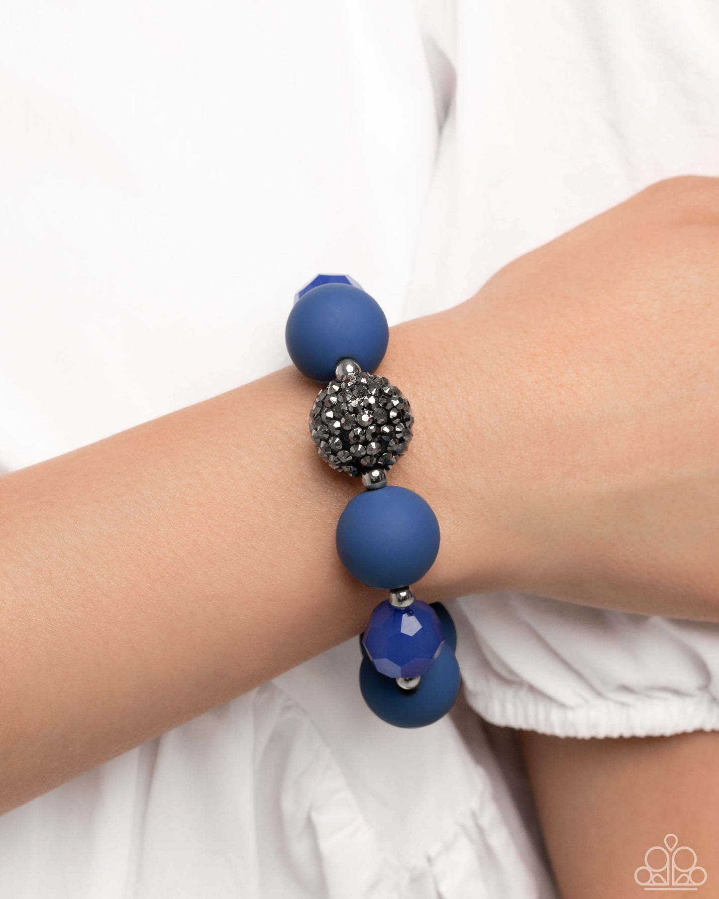 Paparazzi Accessories: Hematite Hallmark - Complete Look Blue Set
