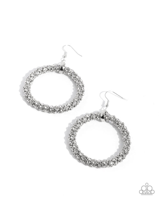 Paparazzi Accessories: Breathtaking Beacon - White Earrings April LOP 25