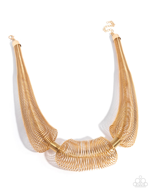 Paparazzi Accessories: Carefree Coils - Gold Necklace