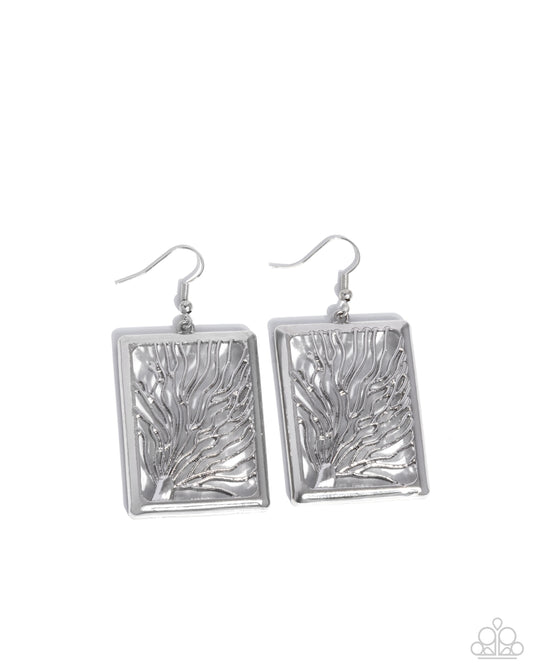 Paparazzi Accessories: Textured Trial - Silver Earrings