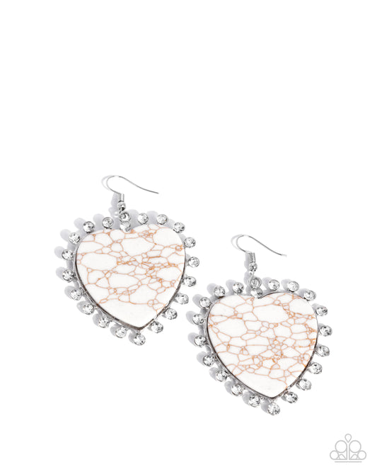 Paparazzi Accessories:Dazzling Damsel - White Earrings