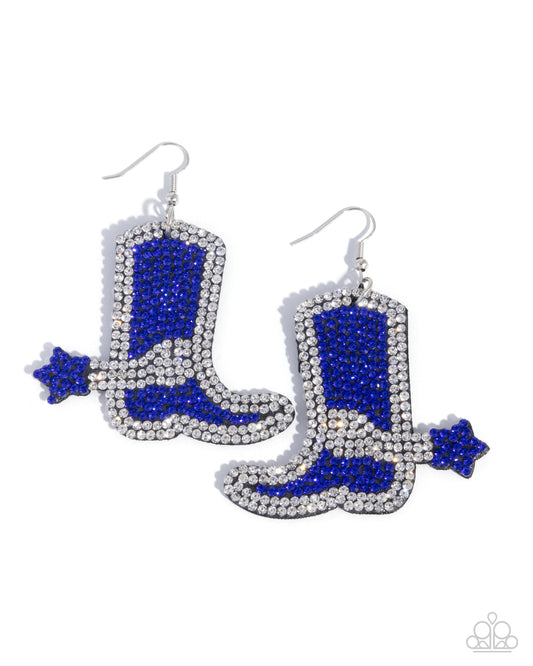 Paparazzi Accessories: Benevolent Boot - Blue Earrings