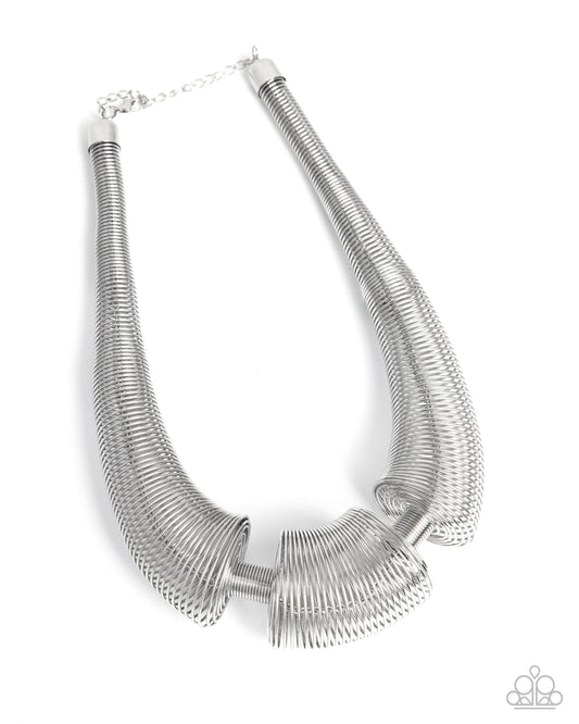Paparazzi Accessories: Carefree Coils - Silver Necklace