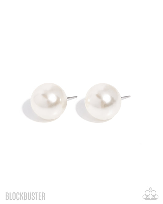 Paparazzi Accessories: Preppy Princess - White Pearl Earrings