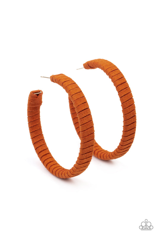 Paparazzi Accessories: Suede Parade - Orange Earrings
