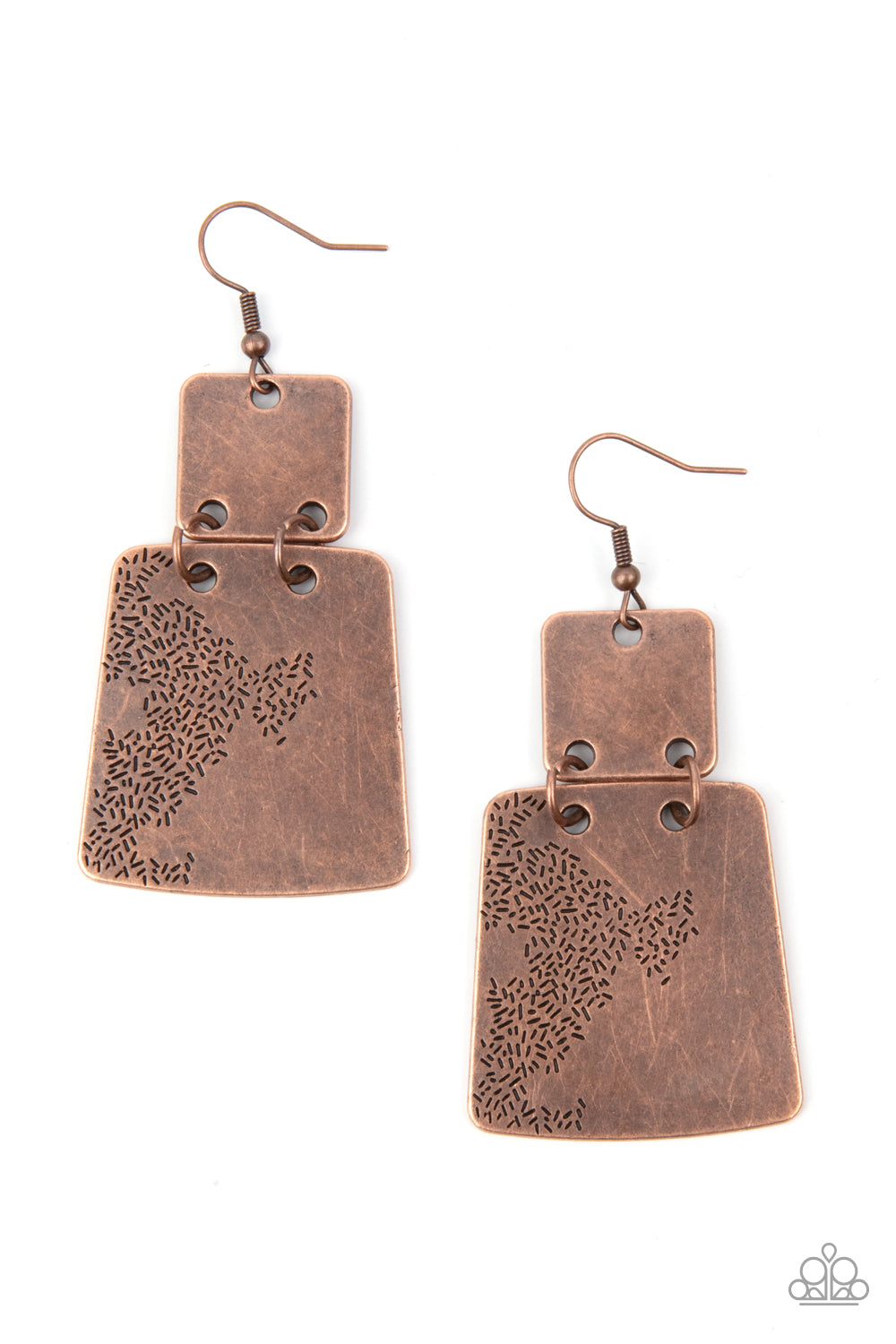 Paparazzi Accessories: Tagging Along - Copper Earrings