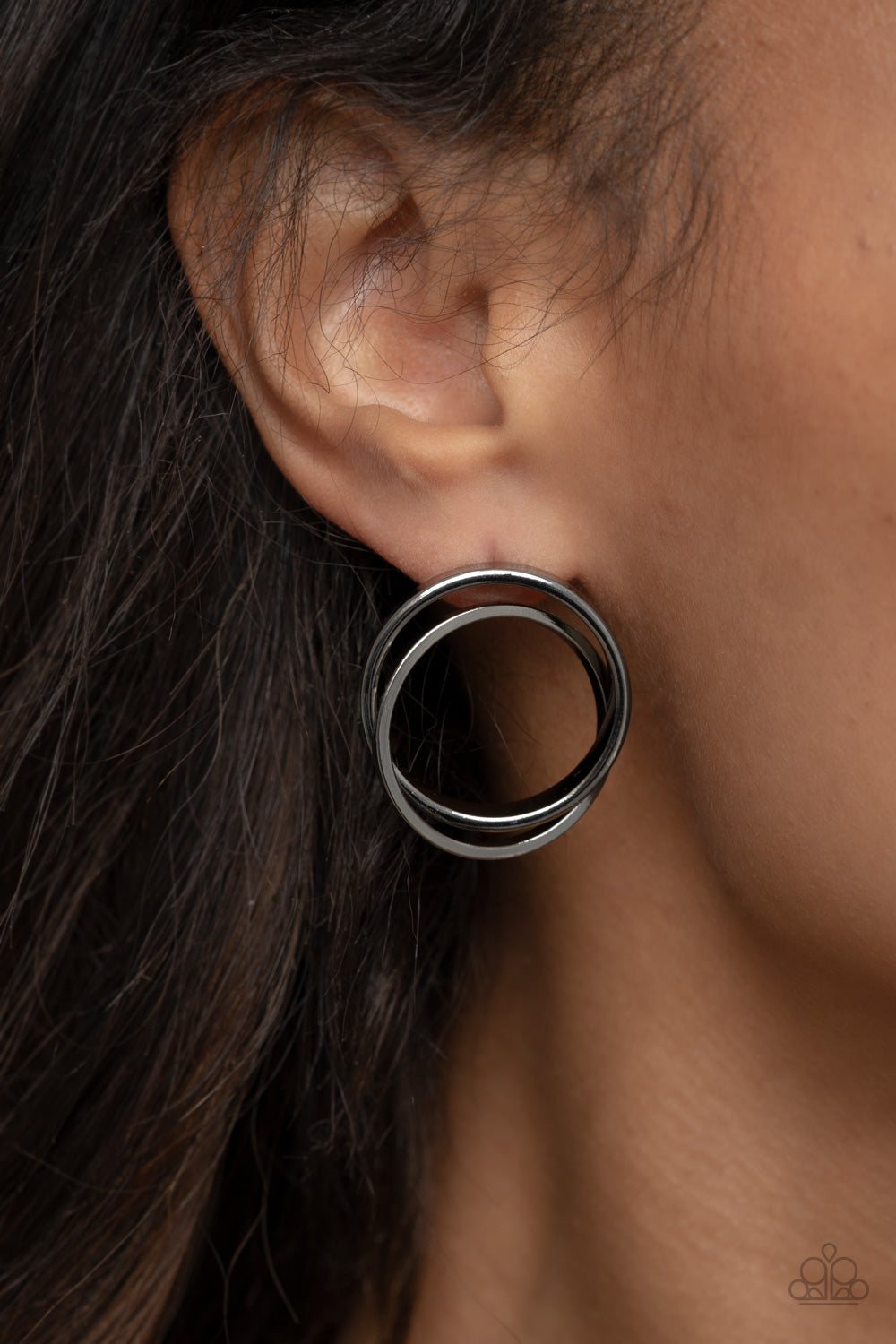 Paparazzi Accessories: Always In The Loop - Black Earrings