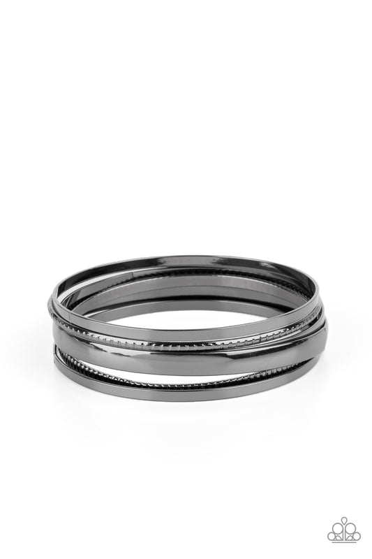 Paparazzi Accessories: Gliding Gleam - Black Bracelet