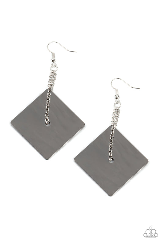 Paparazzi Accessories: Block Party Posh - Black Earrings