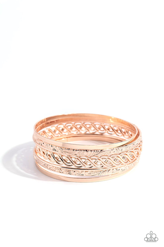 Paparazzi Accessories: Stockpiled Shimmer - Rose Gold Bracelet