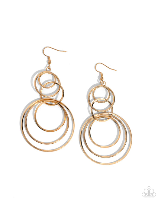 Paparazzi Accessories: Disorienting Demure - Gold Earrings