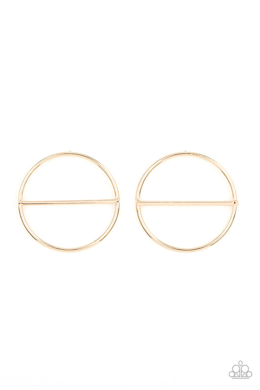 Paparazzi Accessories: Dynamic Diameter - Gold Earrings