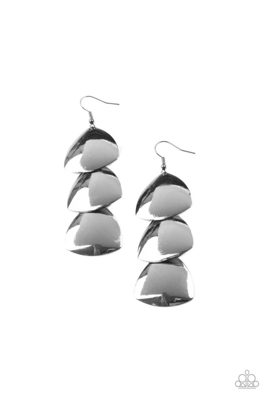 Paparazzi Accessories: Modishly Metallic - Black Earrings