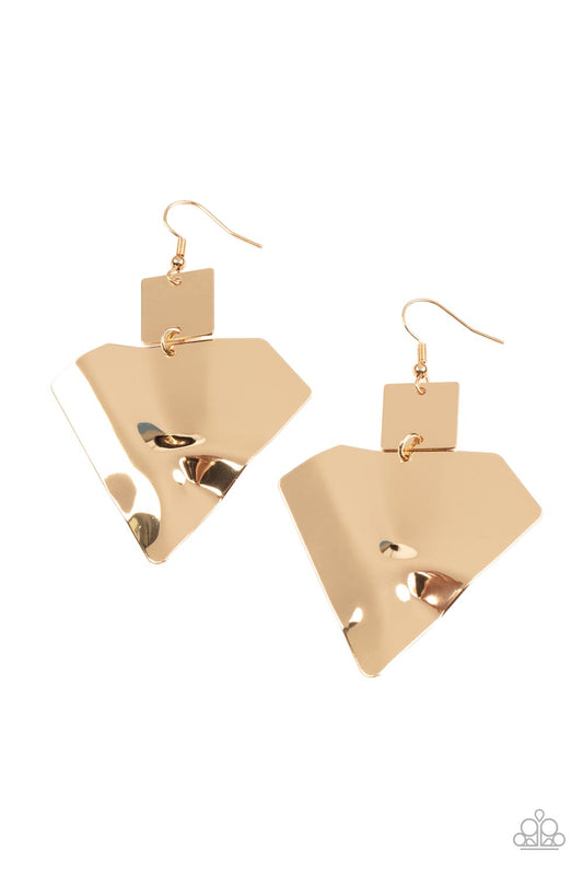 Paparazzi Accessories: Deceivingly Deco - Gold Earrings