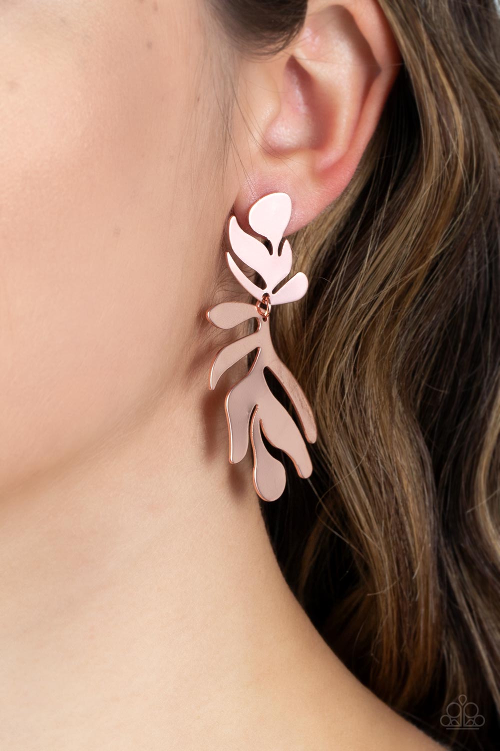 Paparazzi Accessories: Palm Picnic - Copper Earrings