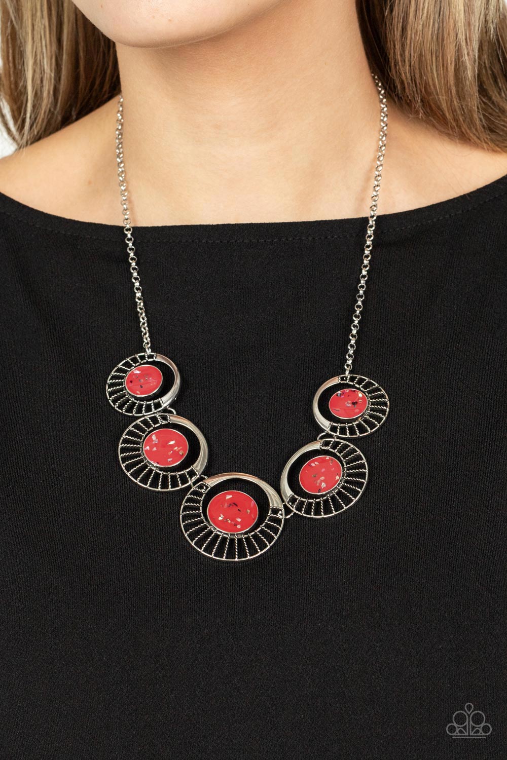 Paparazzi Accessories: Elliptical Effervescence - Red Necklace