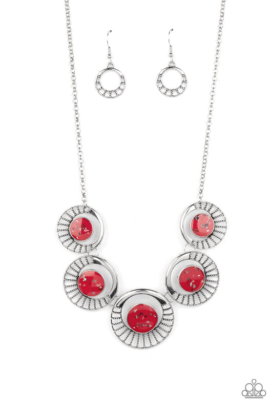 Paparazzi Accessories: Elliptical Effervescence - Red Necklace